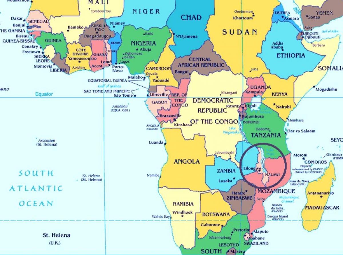 ملاوی میں ملک دنیا کے نقشے