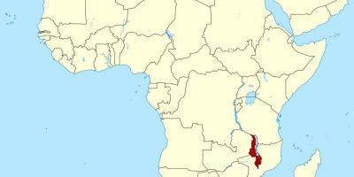 نقشہ ملاوی کے محل وقوع کا نقشہ افریقہ